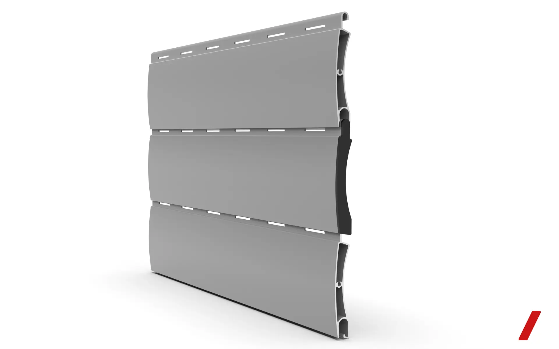 E12 extruded aluminum profile, for weather resistant shutters