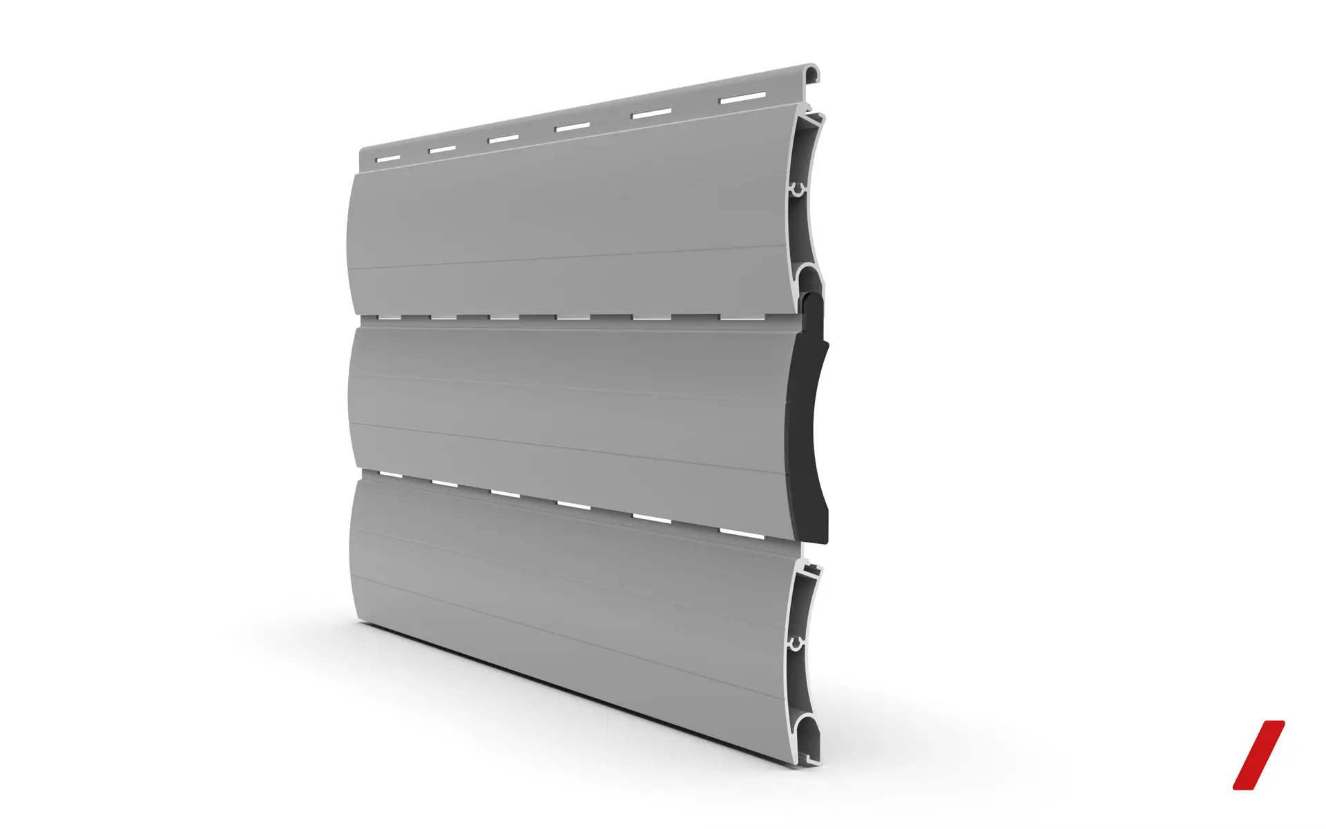 E13 extruded aluminum profile, for weather resistant shutters